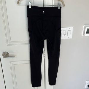 black lululemon in movement 25” leggings, size 4